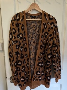 Leopard Print Open Cardigan